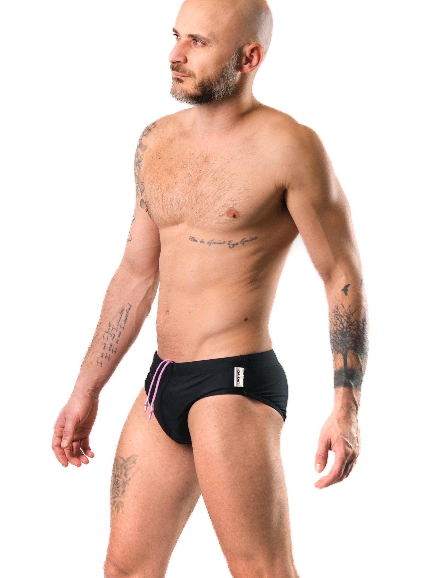 Nero - Slip da bagno da uomo neri