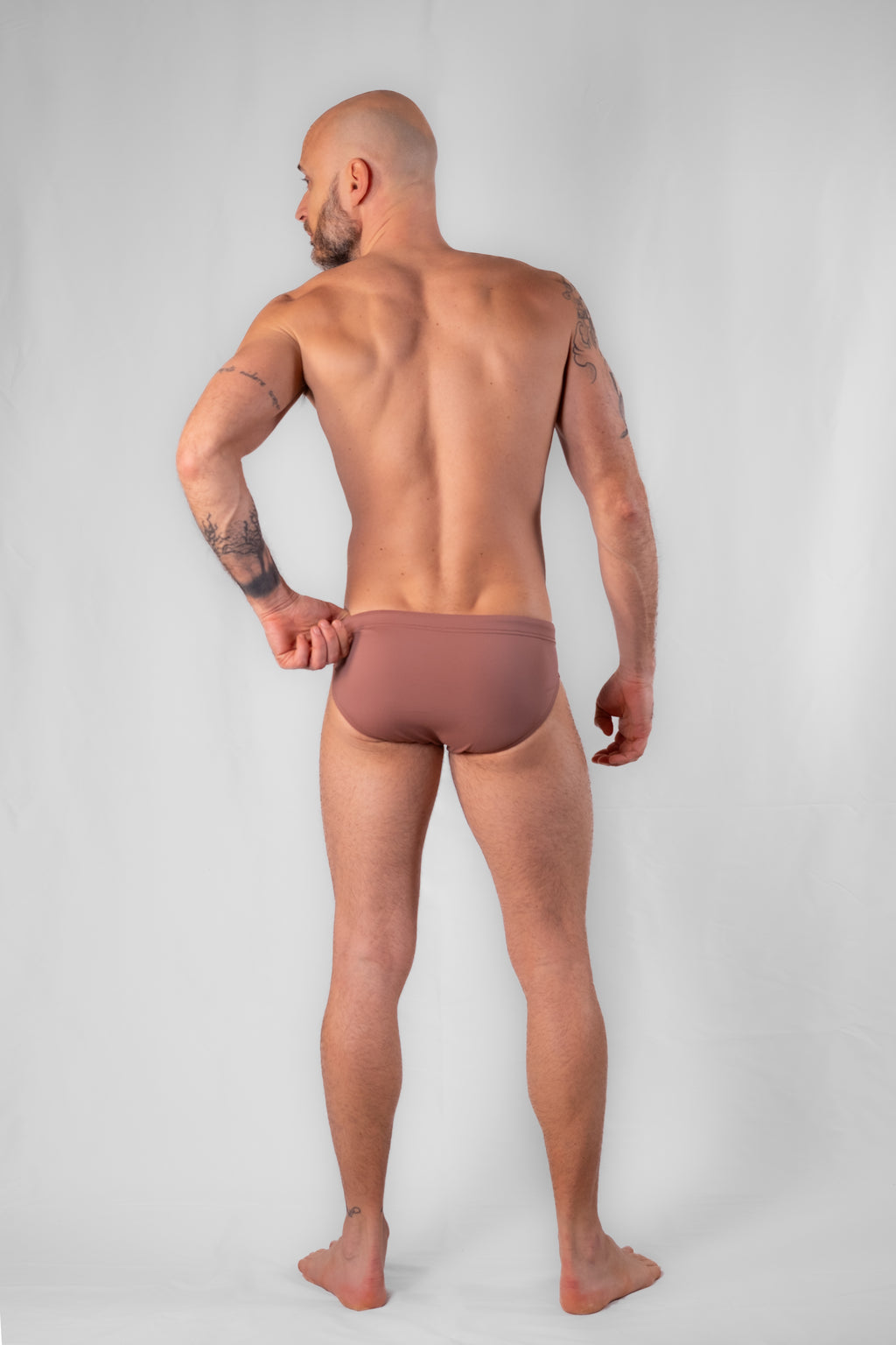[TERRACOTTA] Brown Men Swim Briefs