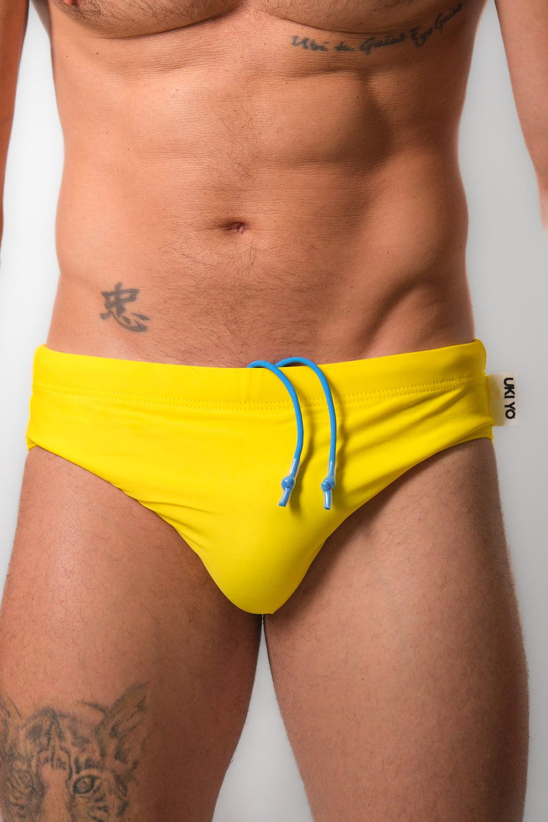 [AMARILIS] Yellow Men Swim Briefs