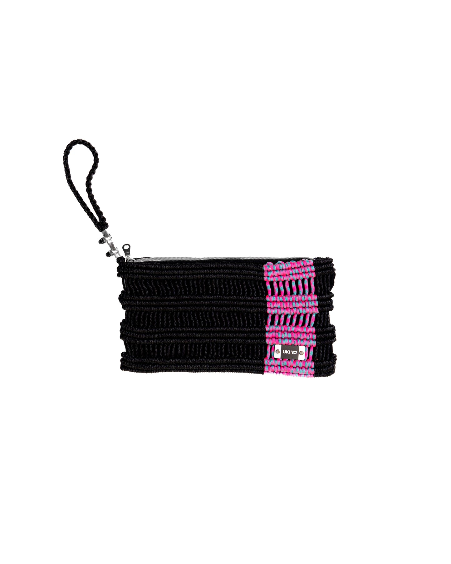 Handmade Black - Pink&Cyan - Thread Clutch Bag