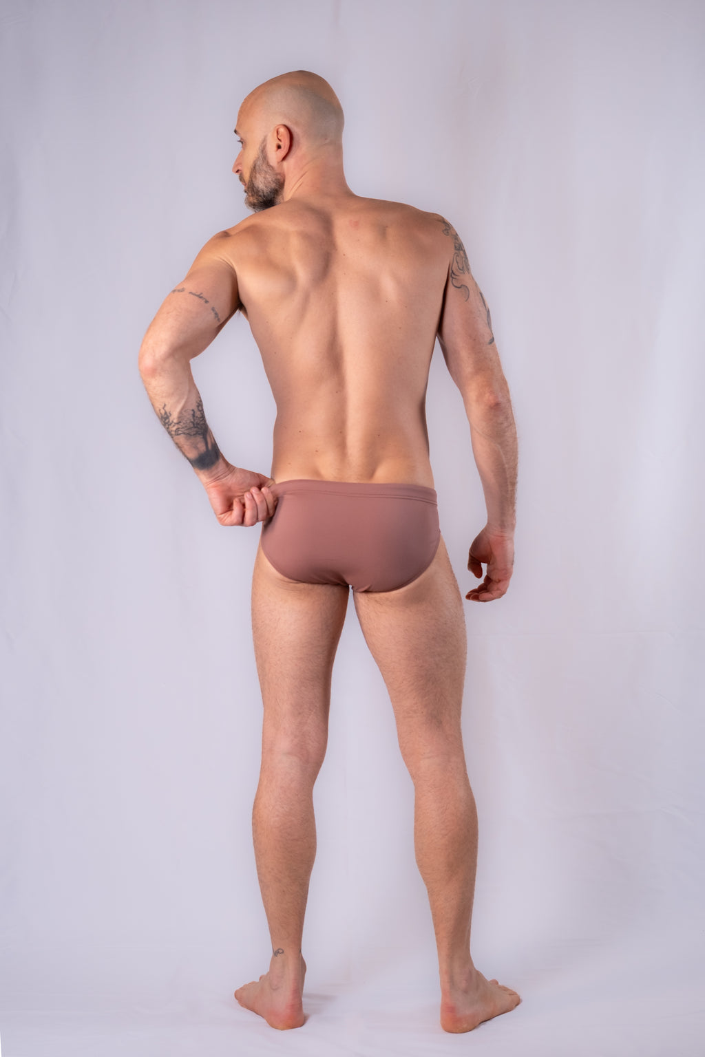 [TERRACOTTA] Brown Men Swim Briefs