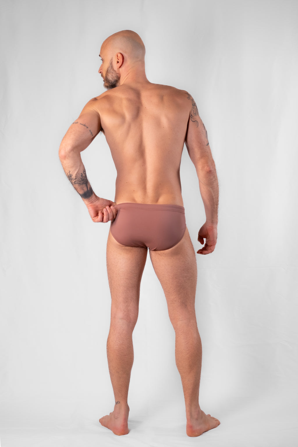 [TERRACOTTA] Brown Men Swim Briefs