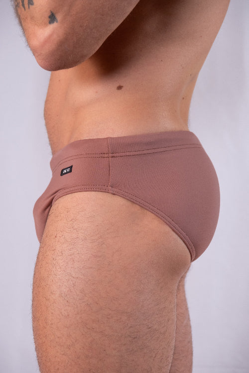 Brown men's underwear on a plain background