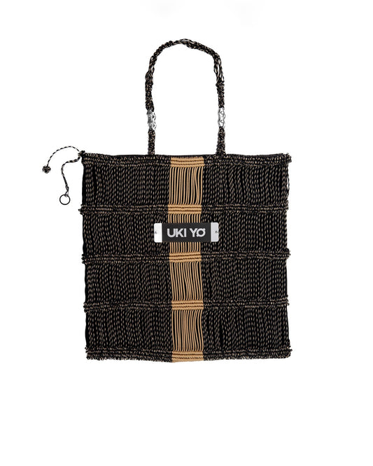 Handmade Brown & Black Thread Tote Bag - With Key Holder