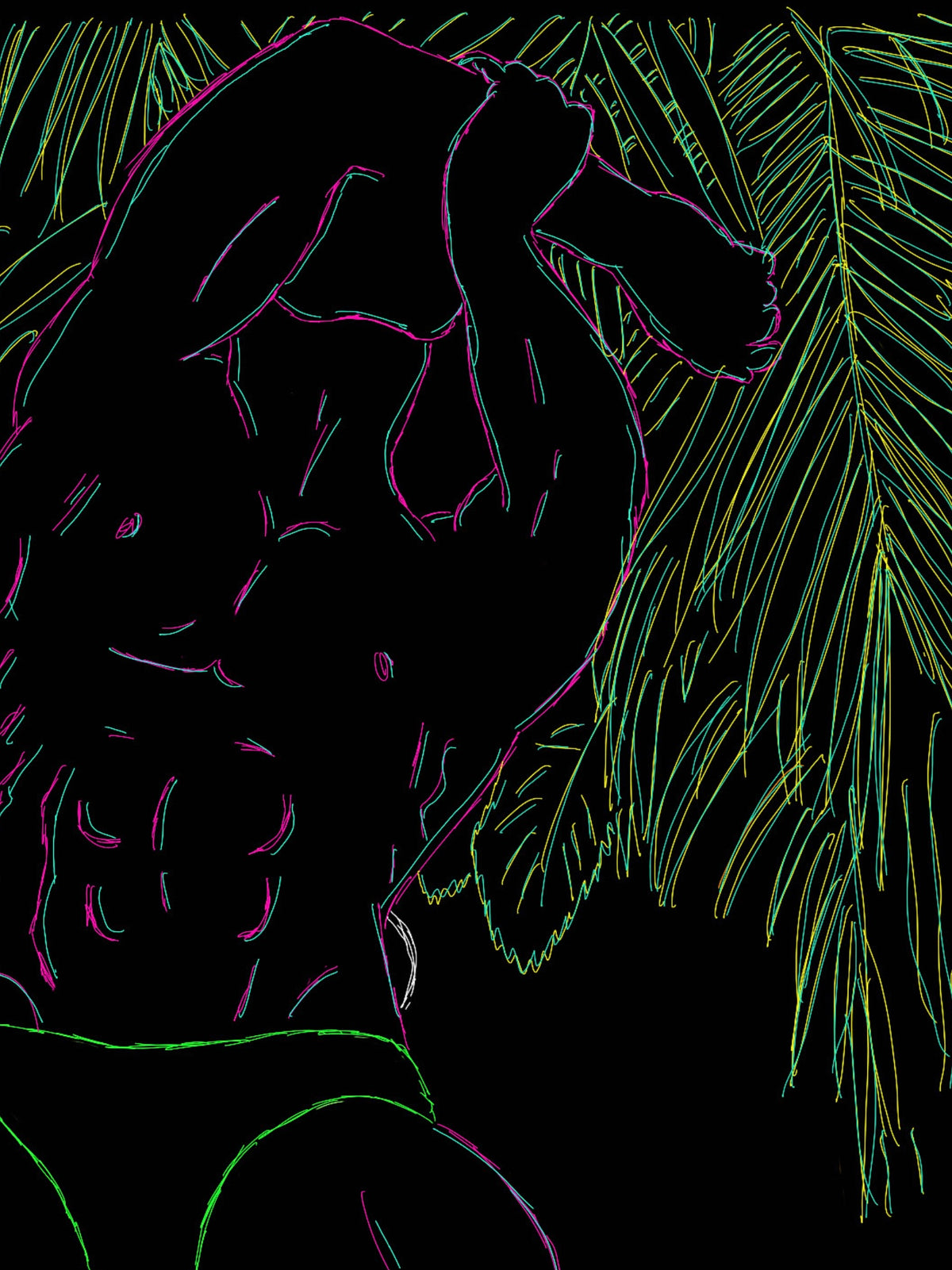 #1 JUNGLE SILHOUETTE - Digital Art Print